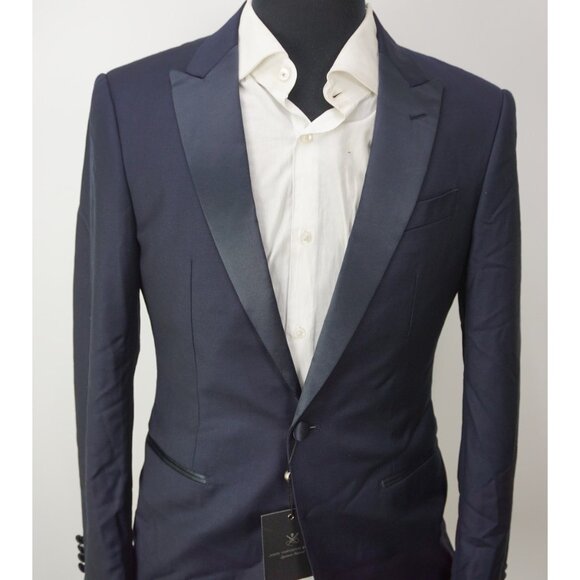 John Varvatos Bleecker Navy Formal Wool 2 Pc Tuxedo Jacket Pants Sz 36R NEW - Picture 3 of 12